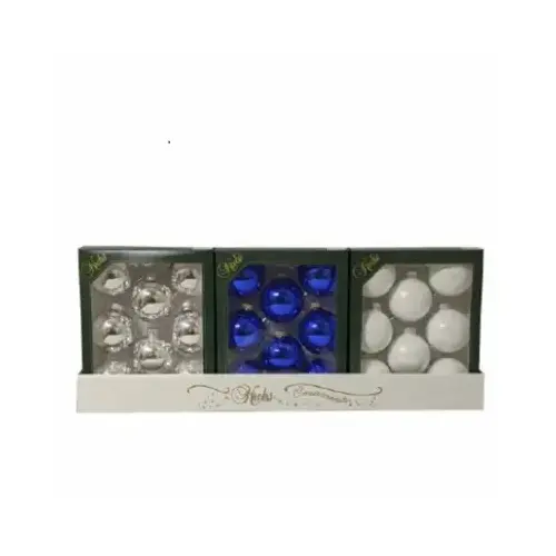 CHRISTMAS BY KREBS CBK011003A Glass Christmas Ornament, Winter Colors, 2-5/8-In - pack of 8