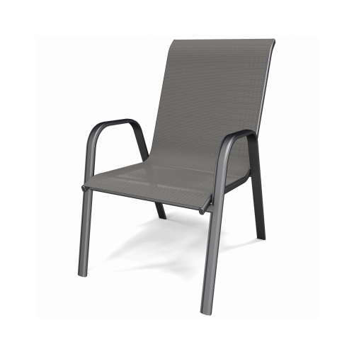 Sunny Isles Chair, Stackable, Steel, Graphite Gray Sling Fabric