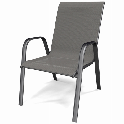 Four Seasons Courtyard 755.0071.000 Sunny Isles Chair, Stackable, Steel, Graphite Gray Sling Fabric