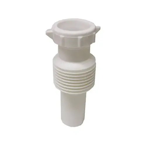 Slip Joint Tailpiece, Flexible White PVC, 1.25-In.