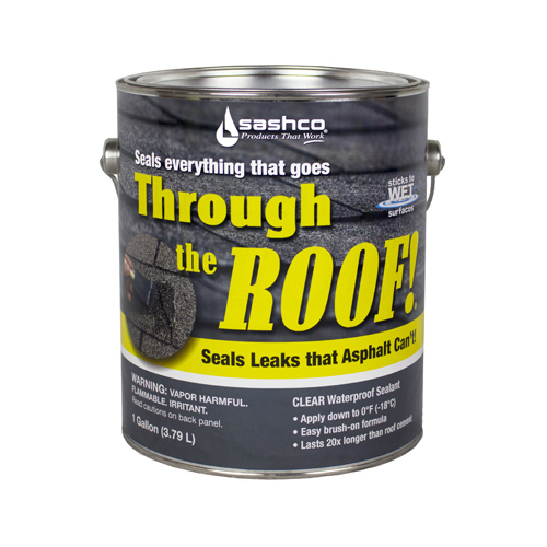 Through the Roof 14024 Cement and Patching Sealant, Clear, Liquid, 1 gal Container