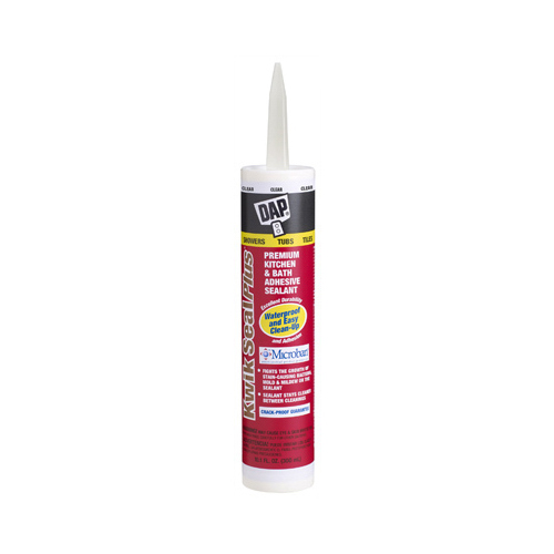 KWIK SEAL PLUS Adhesive Sealant, Clear, 24 hr Curing, -20 to 150 deg F, 10.1 oz Tube