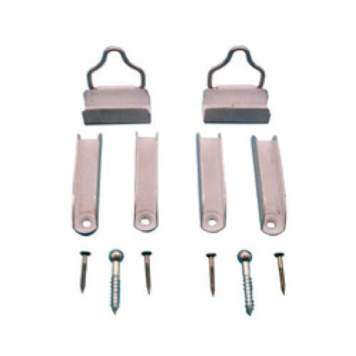 Make-2-Fit PL 7760 Top Hanger and Bottom Latch, Aluminum, Mill, For: 7/16 in Screen Frame Pair