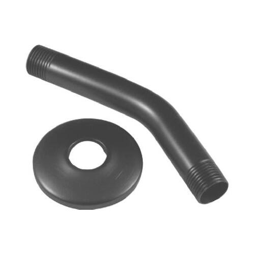 Shower Arm & Flange Assembly, Oil Rubbed Bronze, 1/2-In. Pipe, 6-In.