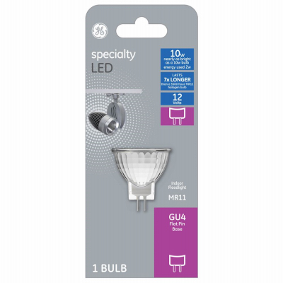 GE Lighting 93129013 LED Bulb, MR11 Lamp, 10 W Equivalent, GU4 Lamp Base, 3000 K Color Temp