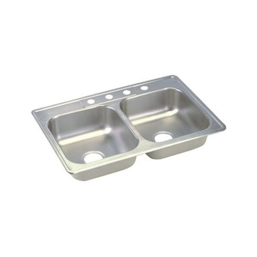 ELKAY SALES INC - SINKS NS233194 Stainless-Steel Mobile Home Kitchen Sink, Double-Compartment, 33 x 19 x 6-1/4-In.