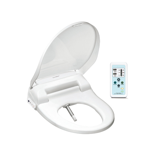 Electric Bidet Toilet Seat. Heated, With Remote, Elongated, White