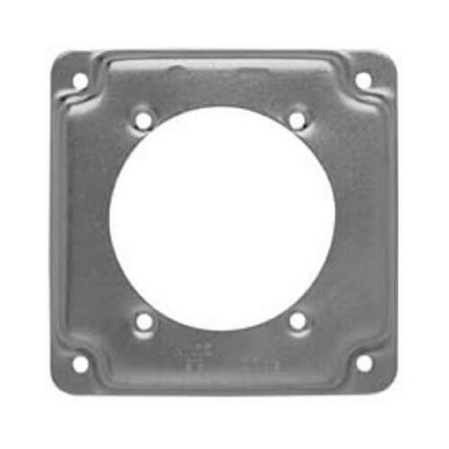 RACO 813C 4 in. Square Exposed Work Cover for Single 30-50 Amp Round Device Gray