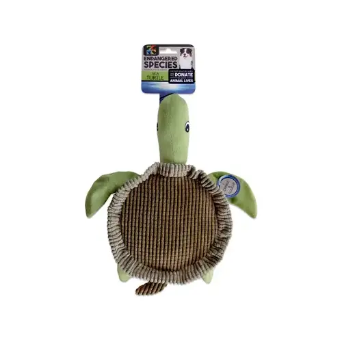 EUROPEAN HOME DESIGNS LLC ES16 Plush Dog Toy, Sea Turtle, Squeaker