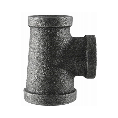 Black Pipe Reducing Tee, 1 x 3/4-In.