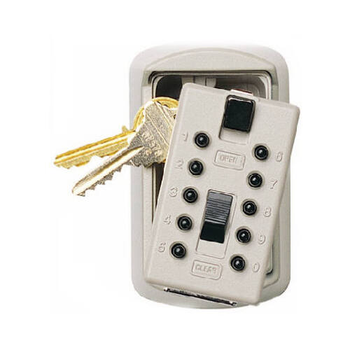 GE 001370 Key Safe StorAKey 3.88" H X 2.5" W Brass 4-Digit Combination White