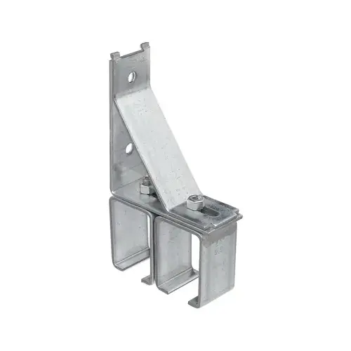 Double Box Rail Bracket Galvanized Silver Steel Galvanized - pack of 2