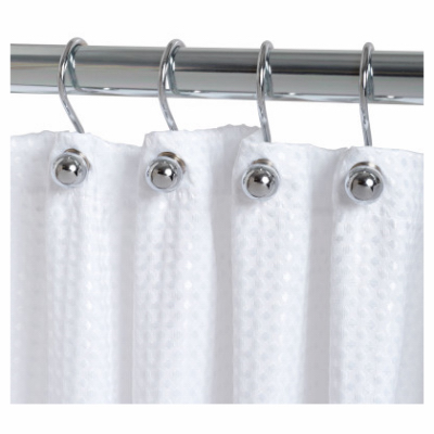 Zenna Home SSR006SS Shower Curtain Rings Chrome Silver Metal Chrome