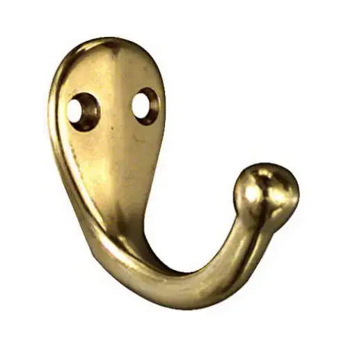 V1962 Coat / Hat Hook Solid Brass Finish