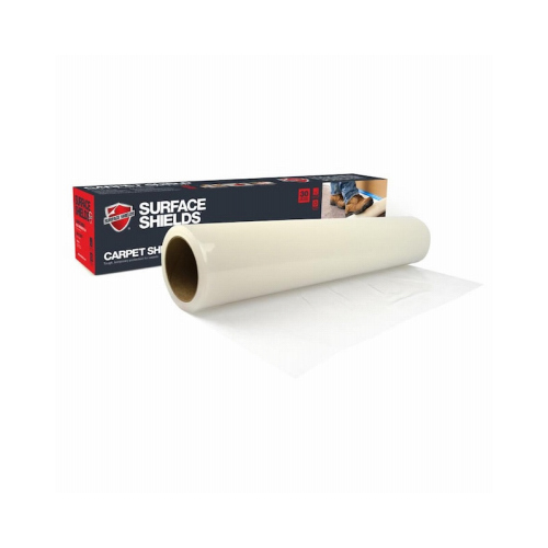 CARPET SHIELD Carpet Protection, 200 ft L, 36 in W, Plastic, Clear