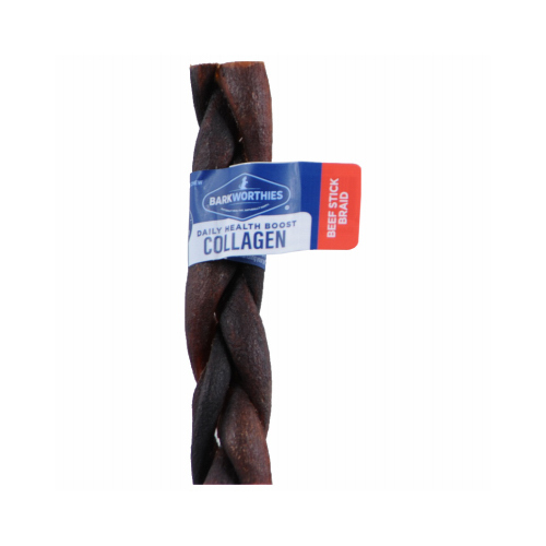 AMERICAN DISTRIBUTION & MFG CO 2024228 Braided Collagen Beef Stick Dog Treat, 5 In.