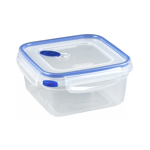 Sterilite 03324706 Ultra-Seal Food Container, Square, Clear/Blue, 5.7-Cups