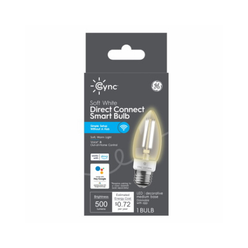 Cync LED Soft White Smart Light Bulb, BM Shape, 500 Lumens, 6 Watts