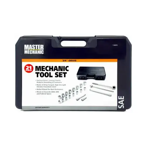 21-Pc. SAE Socket Set, 3/4-In. Drive