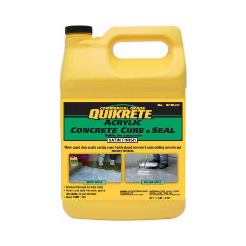 Quikrete 8730-02 873003 Acrylic Concrete Cure and Seal, White, Liquid, 1 gal Bottle