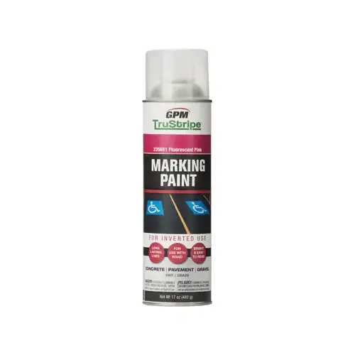 Inverted Marking Spray Paint, Fluorescent Pink, 17-oz.