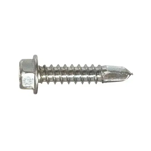 Sheet Metal Self-Drilling Screws, Hex Washer Head, Zinc, 1/4 x 1-In., 1-Lb.