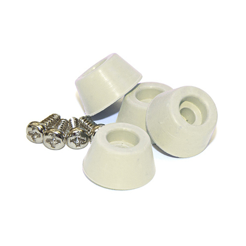 Rubber Bumpers, Screw-On, Almond, 5/8-In - pack of 4