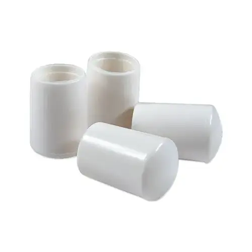 Furniture Leg Tip, White Vinyl, 1-In - pack of 4