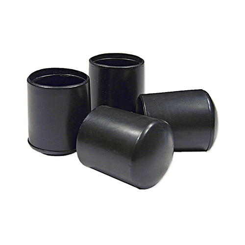 Furniture Leg Tip, Black Vinyl, 1-1/8-In  pack of 4