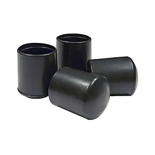 Furniture Leg Tip, Black Vinyl, 7/8-In - pack of 4