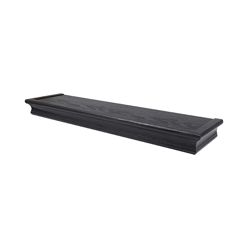 Floating Shelf, Beveled Design, Black, 24-In.