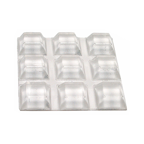 RICHELIEU AMERICA LTD 23303TV Vinyl Bumpers, Self-Adhesive, Clear, Square, 1/2-In  pack of 9