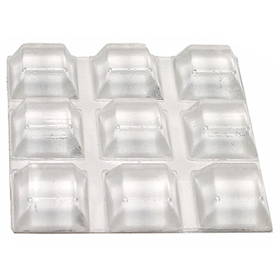 RICHELIEU AMERICA LTD 23303TV Vinyl Bumpers, Self-Adhesive, Clear, Square, 1/2-In - pack of 9