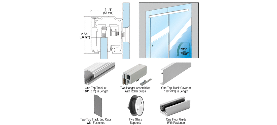 Crl Crl2810g 280 Series Single Sliding Door Glass Fixed Panel