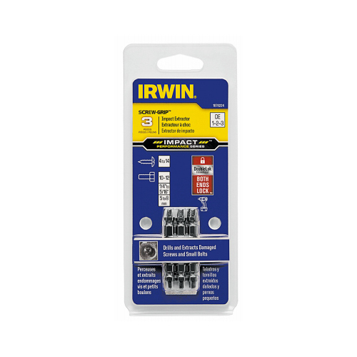 Irwin 1876224 SCREW-GRIP Screw Extractor Set, 3-Piece, HSS