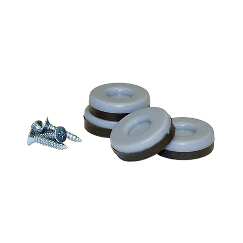 Furniture Sliders With Screws, Gray Blue, Round, 1-In - pack of 4