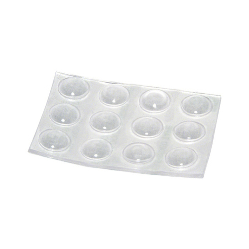 Vinyl Bumpers, Self-Adhesive, Clear, Round, 3/8-In  pack of 12