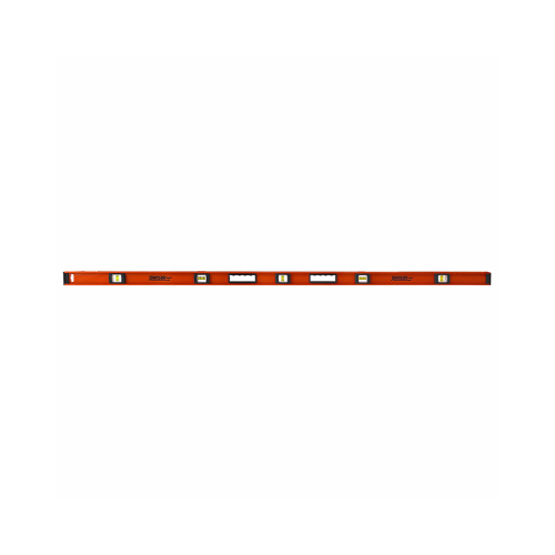 JOHNSON 1733-7200 I-Beam Level, 72 in L, 5-Vial, Non-Magnetic, Aluminum Orange