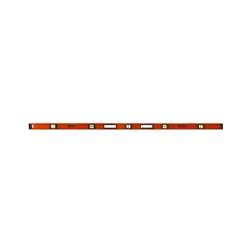 I-Beam Level, 72 in L, 5-Vial, Non-Magnetic, Aluminum Orange