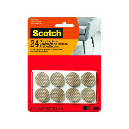 Gripping Furniture Pads, 1-In. Brown, 24-Ct.