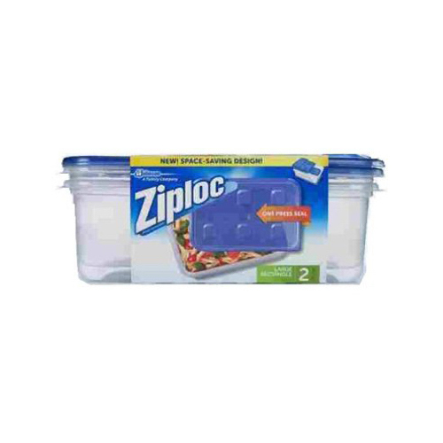 S C JOHNSON WAX 70941 Food Storage Container, 9-Cup Rectangle, 2-Ct.