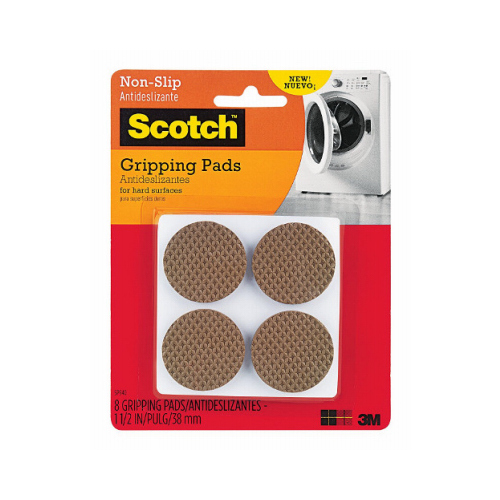 Gripper Pad, Self-Stick, Brown, 1.5-In., 24-Pk.