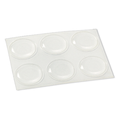 RICHELIEU AMERICA LTD 23123TV Vinyl Bumpers, Self-Adhesive, Clear, Round, 3/4-In - pack of 6