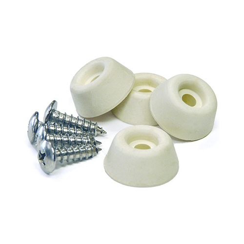 Rubber Bumpers, Screw-On, Almond, 7/8-In  pack of 4