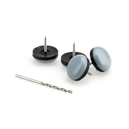 Furniture Sliders, Nail-On, Gray Blue, Round, 7/8-In - pack of 4