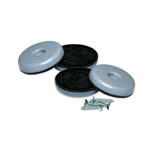 Furniture Sliders With Screws, Gray Blue, Round, 1.5-In - pack of 4