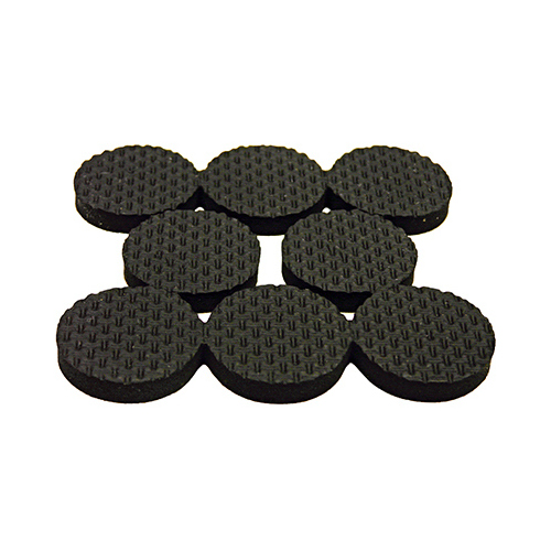 Surface Grip Pads, Self-Adhesive, Black, Round, 1-In - pack of 16