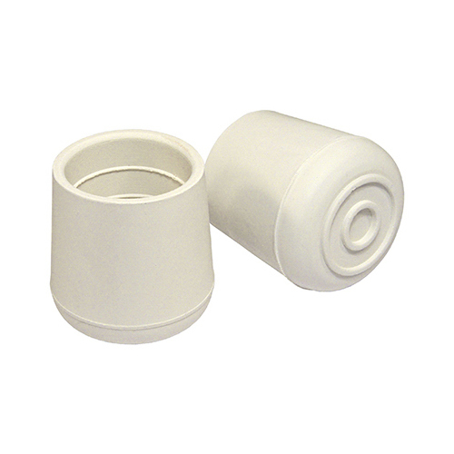 Furniture Leg Tip, Off White Rubber, 1.5-In Pair