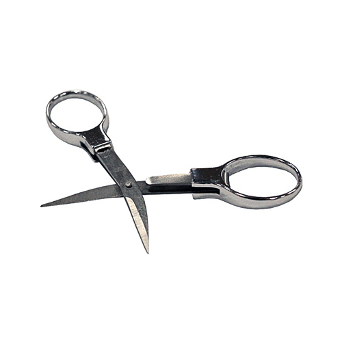 Folding Scissors, Compact, Silver/Stainless Steel