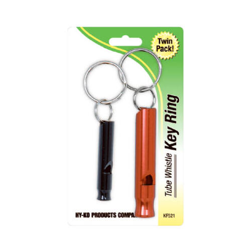 Tube Whistle Key Ring, Assorte - 2 per pack x5 packs